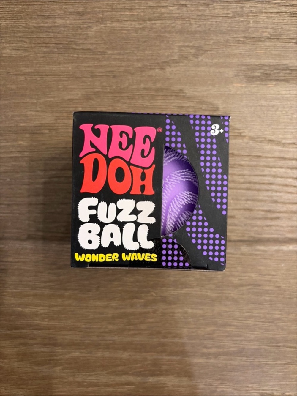 Needoh FUZZ BALL Squish Stress Ball Reliever Velvet Squeeze Wonder Waves Purple